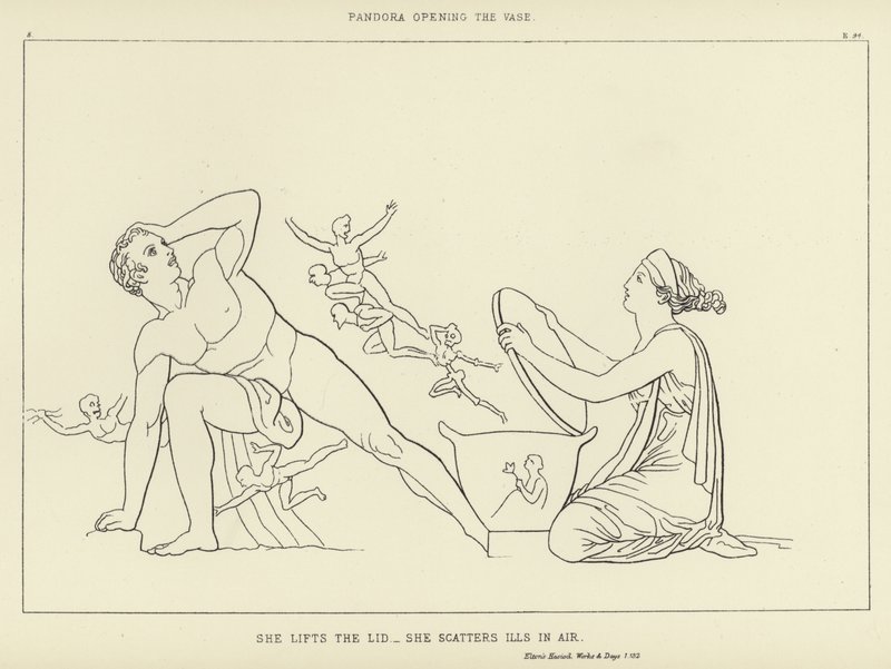 Pandora åbner vasen af John Flaxman