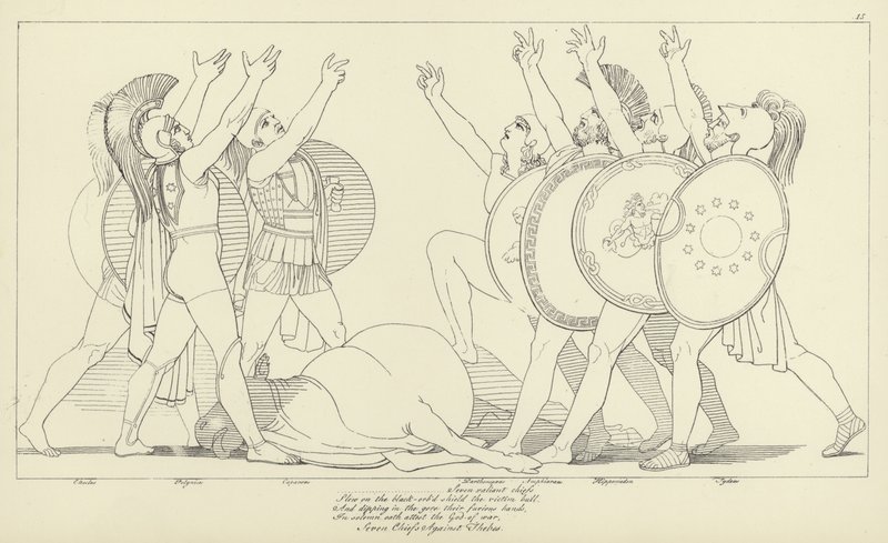 Syv høvdinge mod Theben af John Flaxman