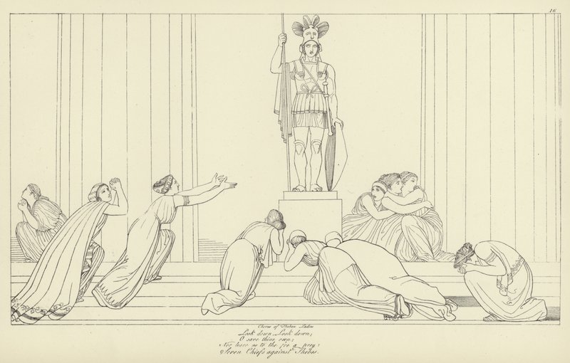 Syv høvdinge mod Theben af John Flaxman