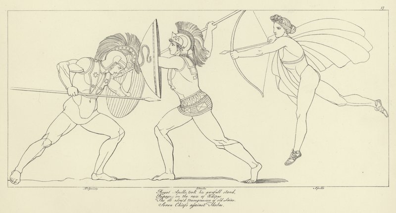 Syv høvdinge mod Theben af John Flaxman