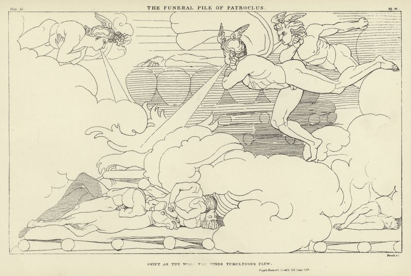 Patroklos begravelsesbunke af John Flaxman
