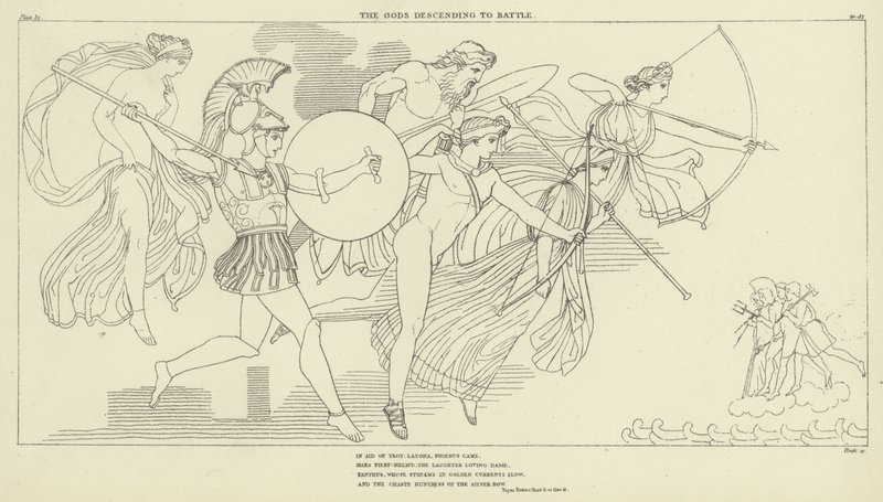 Guderne går ned til kamp af John Flaxman