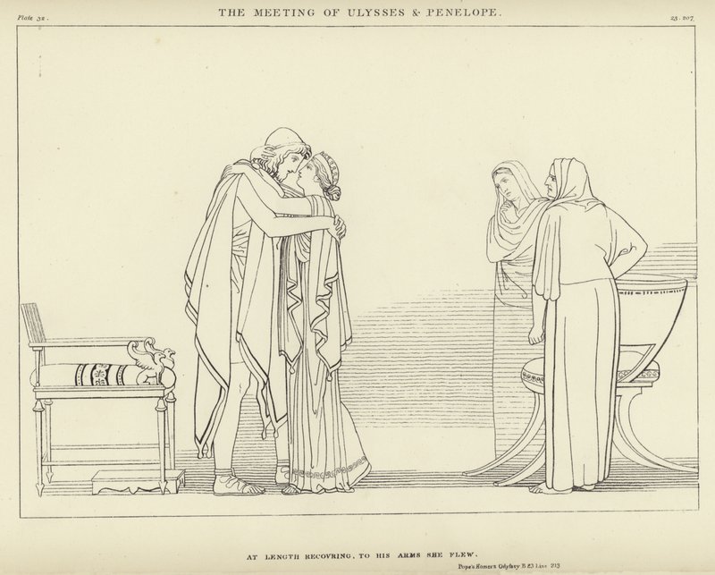 Mødet mellem Ulysses og Penelope af John Flaxman