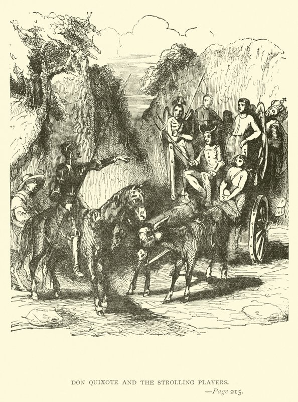 Don Quixote og spadserende spillere af John Gilbert
