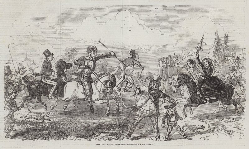 Ponyløb på Blackheath af John Leech