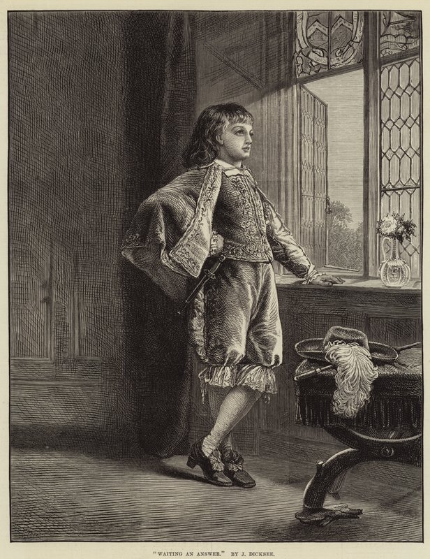 Venter på et svar af John Robert Dicksee