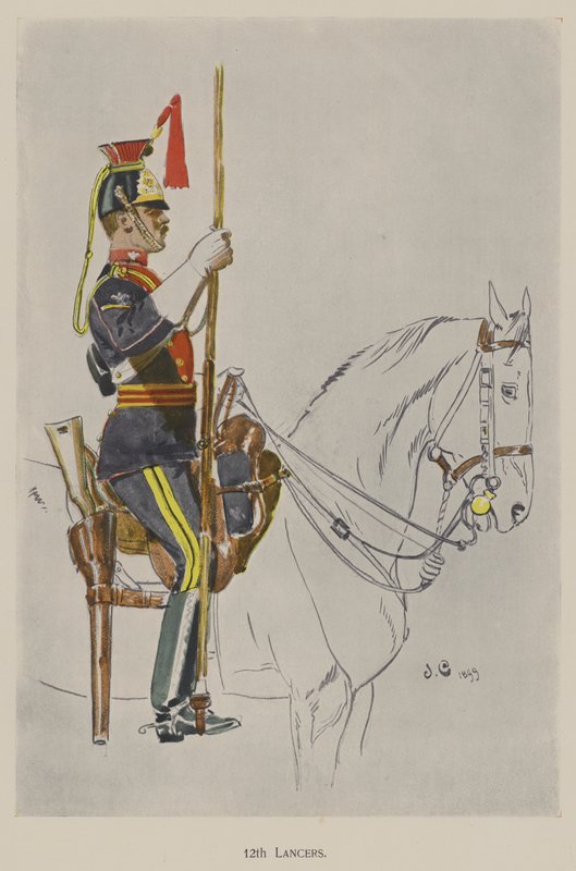 12th Lancers (farve litho) af John (after) Charlton