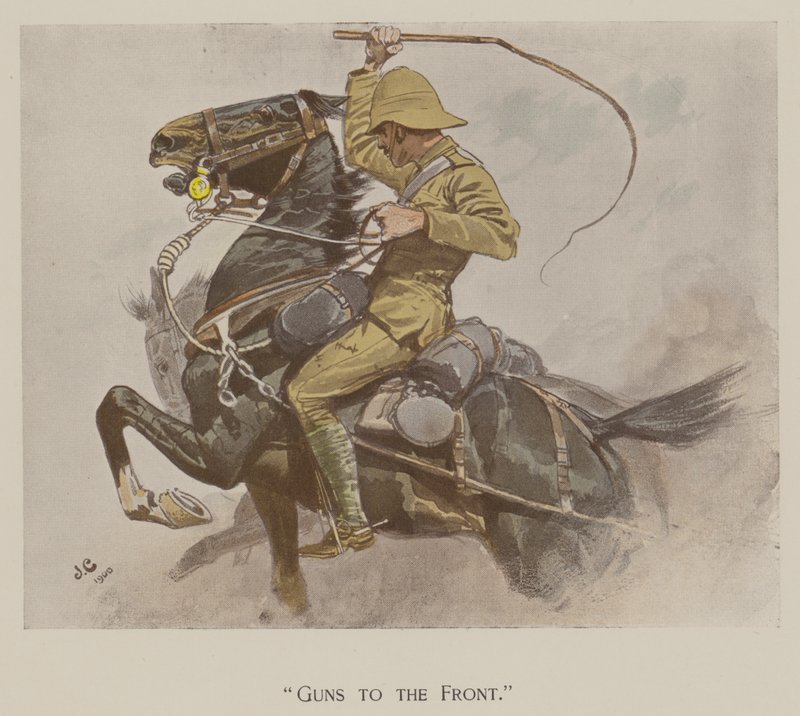 Guns to the Front (farve litho) af John (after) Charlton