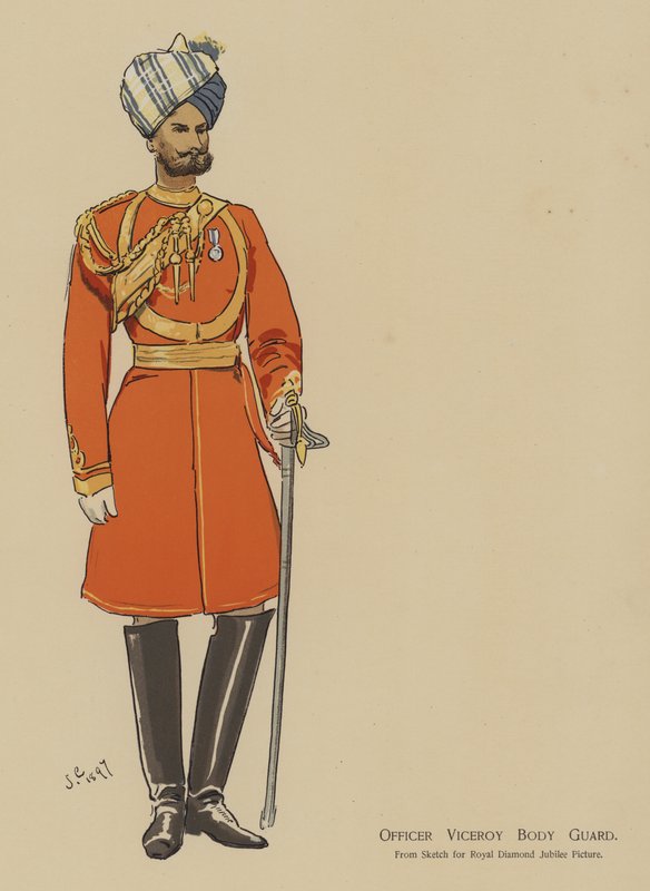 Officer Viceroy Body Guard (farve litho) af John (after) Charlton
