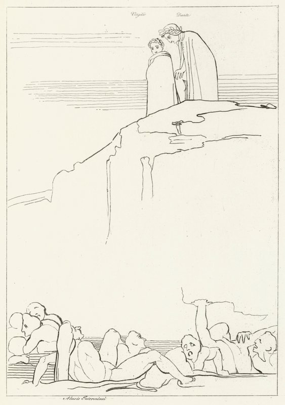 Malebolgia, Inferno, Canto 18 (gravering) af John (after) Flaxman