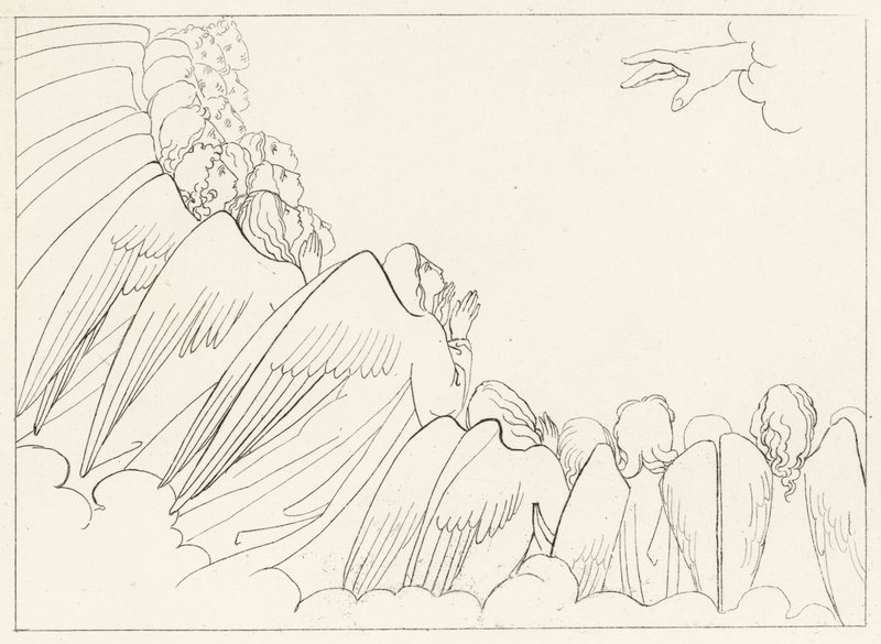 Hierarkierne, Paradise, Canto 29 (gravering) af John (after) Flaxman