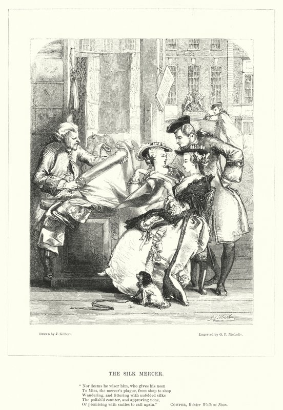 The Silk Mercer (gravering) af John (after) Gilbert