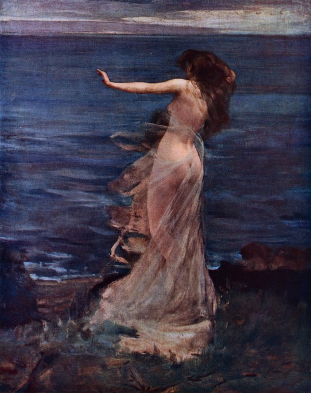 Ariadne (farve litho) af John (after) Lavery