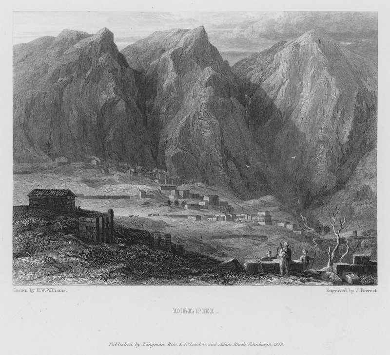 Delphi, Grækenland (gravering) af John B. (after) Forrest