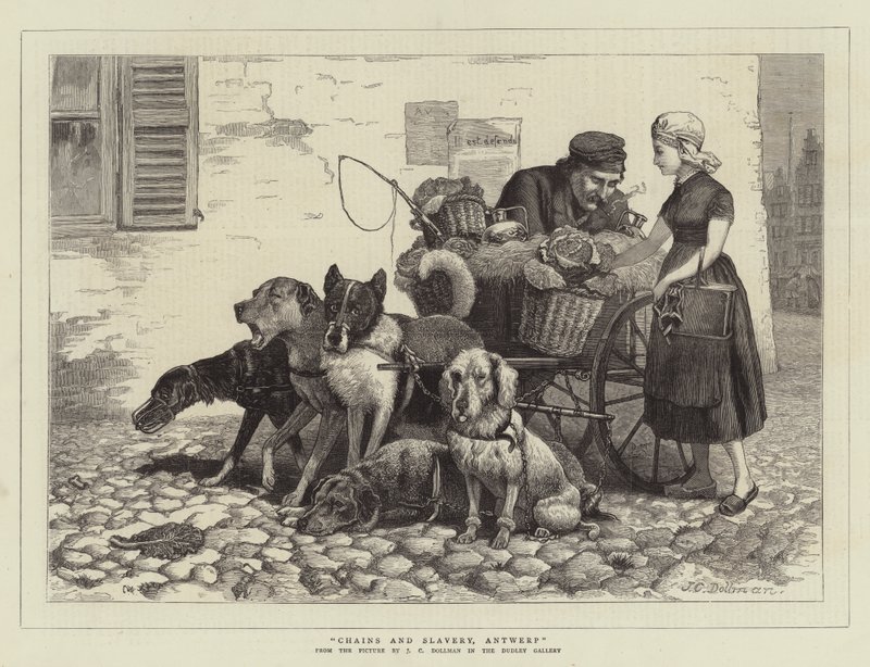 Kæder og slaveri, Antwerpen (gravering) af John Charles (after) Dollman