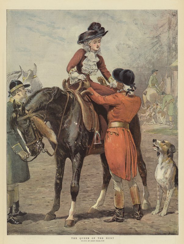 Jagtens dronning (chromolitho) af John Charlton