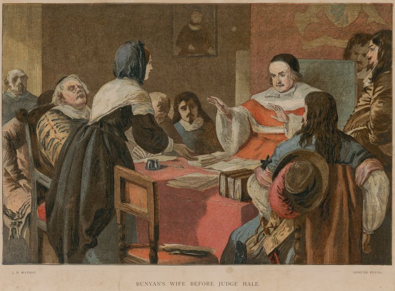 Bunyans kone før dommer Hale af John Dawson Watson