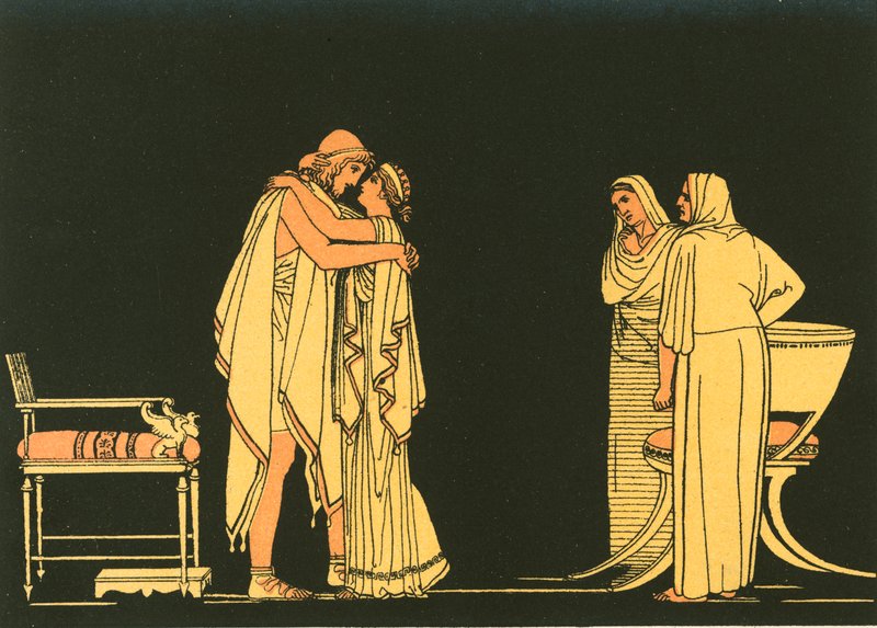 Mødet mellem Ulysses og Penelope af John Flaxman