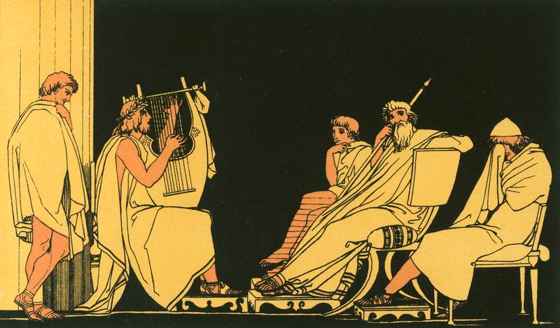Ulysses græder over sangen af Demodocus af John Flaxman