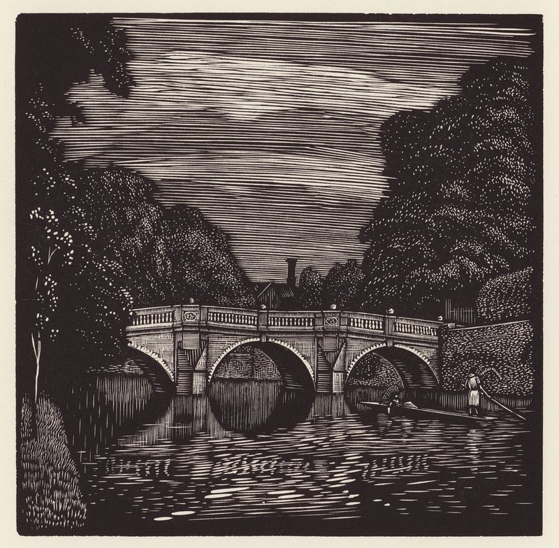 Cambridge: Clare Bridge (træsnit) af John Frederick Greenwood