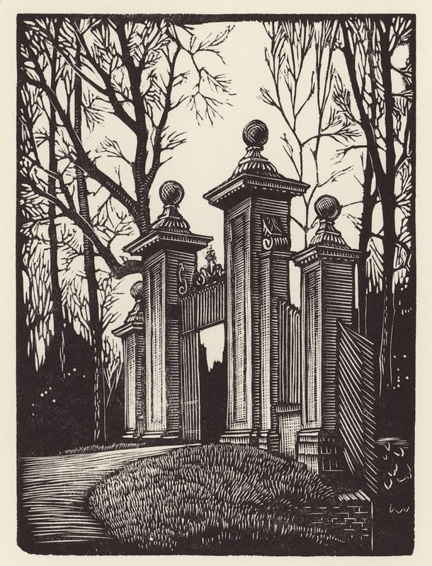 Cambridge: Clare Gates (træsnit) af John Frederick Greenwood