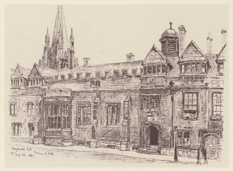 Brasenose College (litografi) af John Fulleylove