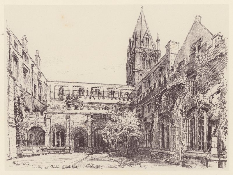 Christ Church Cloisters (litografi) af John Fulleylove