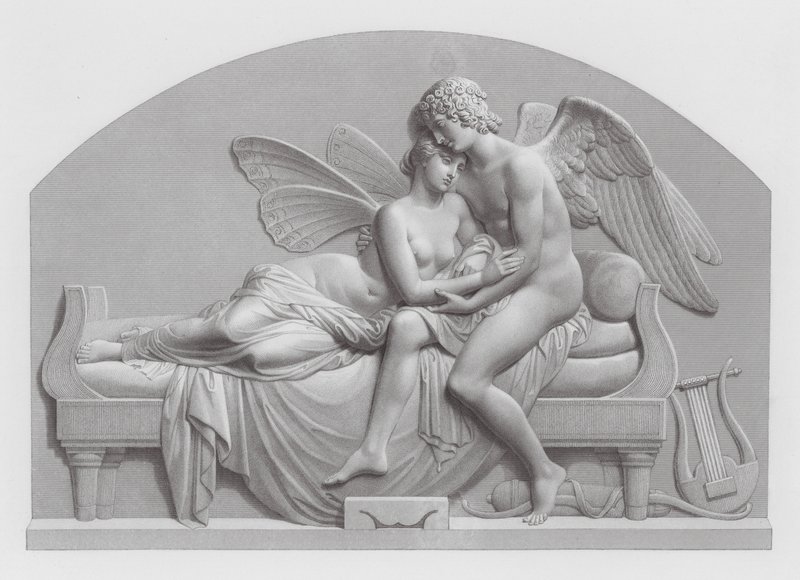Amor og Psyke (gravering) af John Gibson