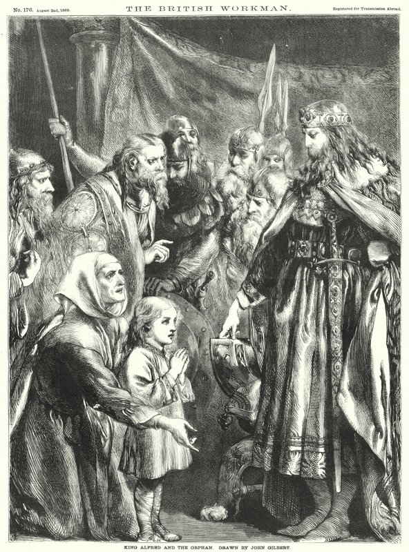 Kong Alfred og den forældreløse (gravering) af John Gilbert