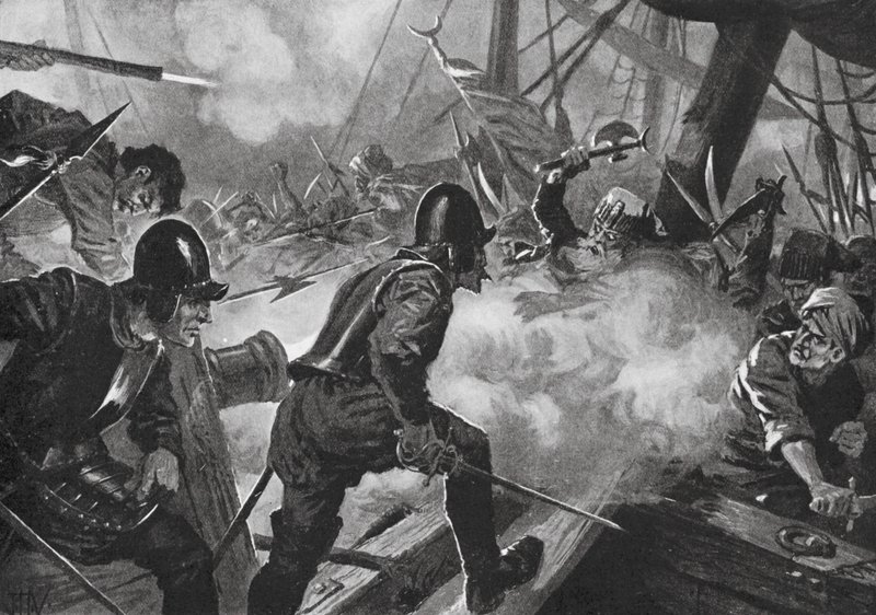 Slaget ved Lepanto (litografi) af John Harris Valda