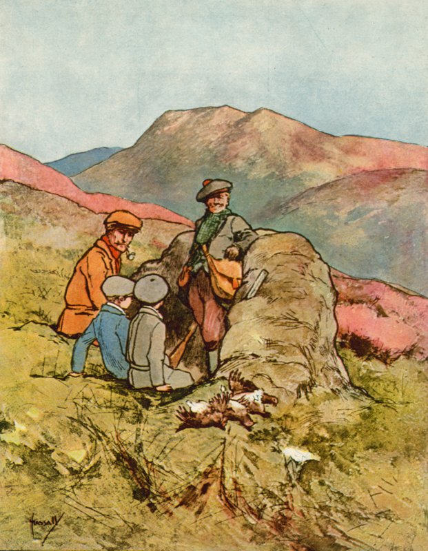 Venner: Rypeskydning (farve litho) af John Hassall