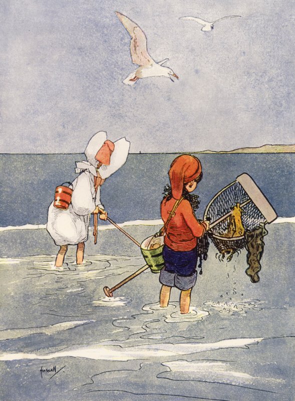 "Rejer er sjovt" (farve litho) af John Hassall