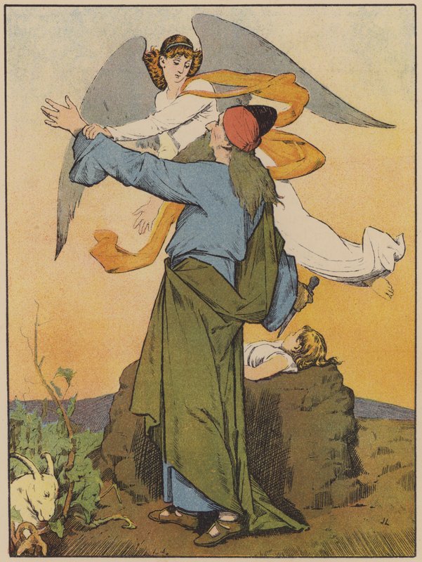 Abraham får besked på ikke at ofre Isak af John Lawson
