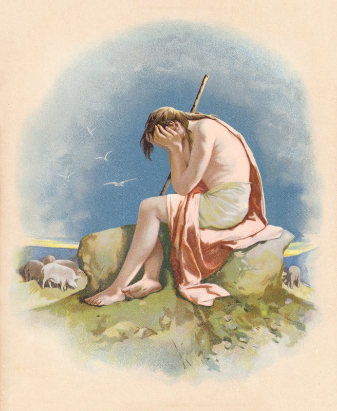 Den fortabte søn (farvelitografi) af John Lawson