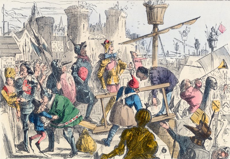 Ombordstigning af kong Henry V i Southampton af John Leech