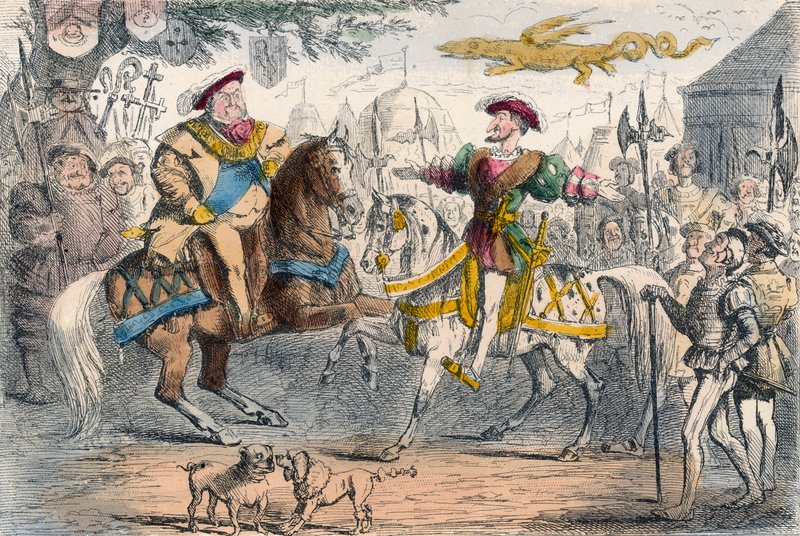 Henrik VIII møder Frans I af John Leech