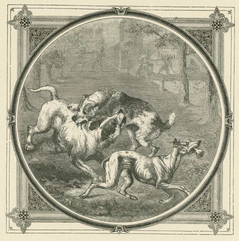 Hundene og knoglen (gravering) af John Leighton