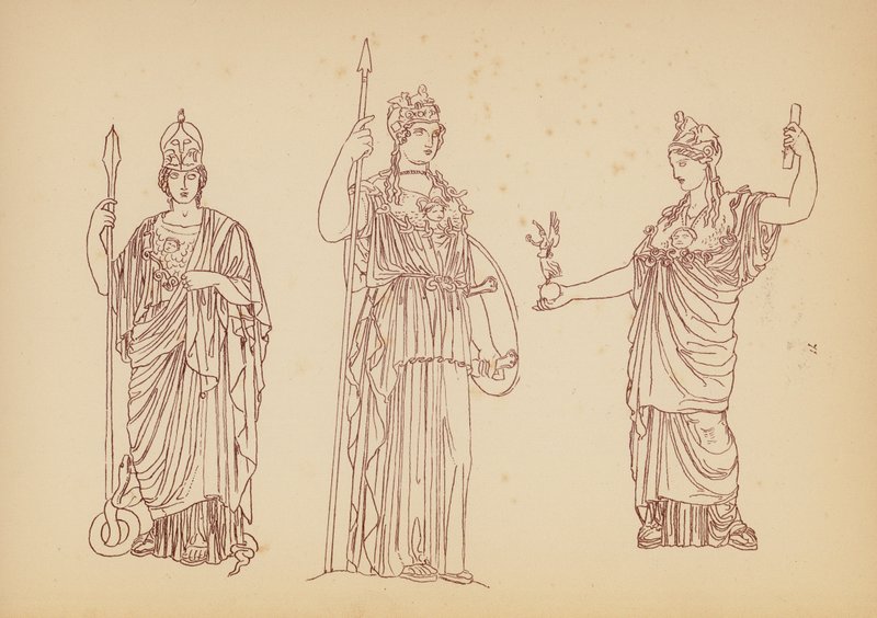 Antikt græsk kvindedragt (litho) af John Moyr Smith