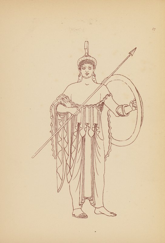Antikt græsk kvindedragt (litho) af John Moyr Smith