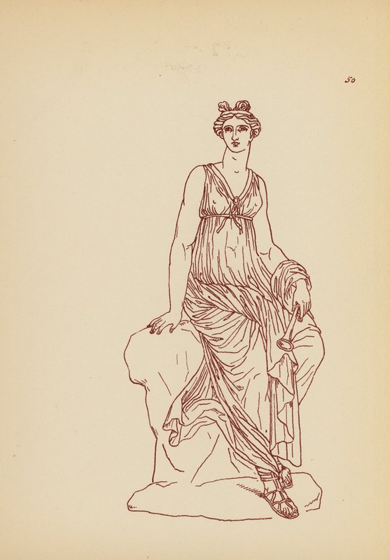 Antikt græsk kvindedragt (litho) af John Moyr Smith
