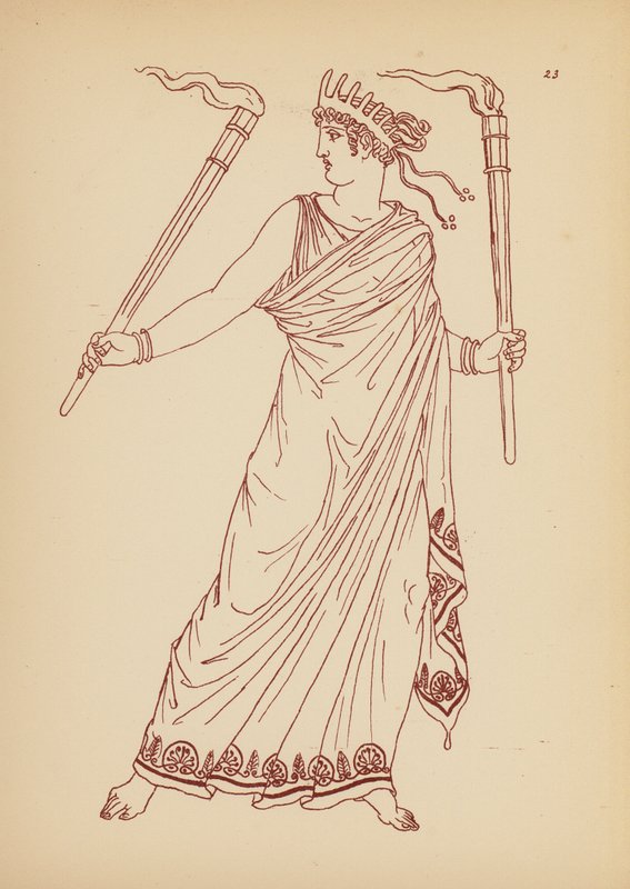 Antikt græsk kvindedragt (litho) af John Moyr Smith