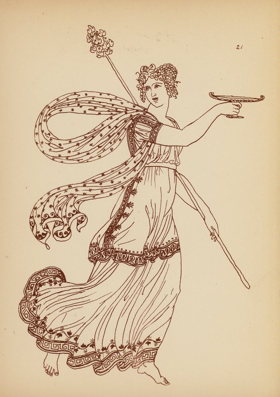 Antikt græsk kvindedragt (litho) af John Moyr Smith