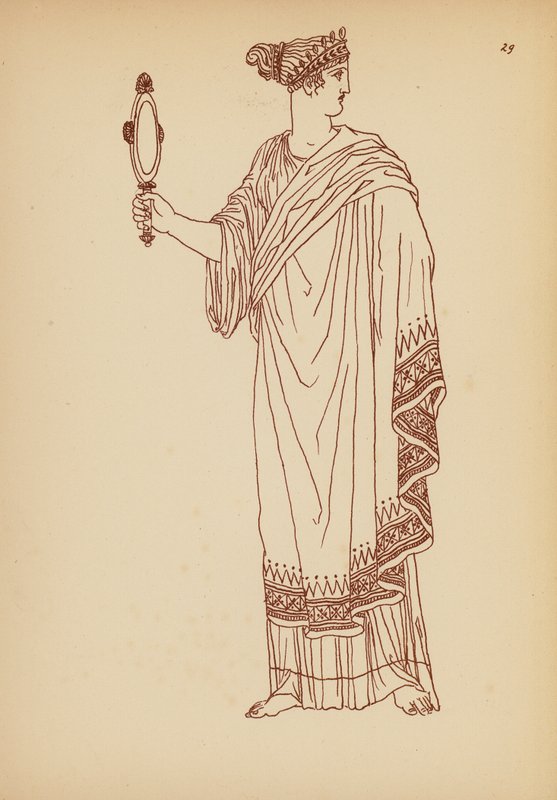 Antik græsk kvindedragt (litografi) af John Moyr Smith