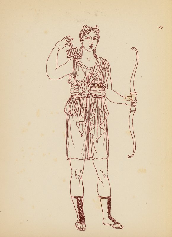 Antik græsk kvindedragt (litografi) af John Moyr Smith