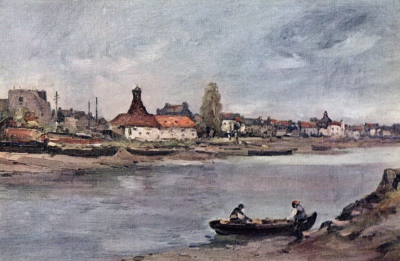Strand på den grønne (farve litho) af John Muirhead