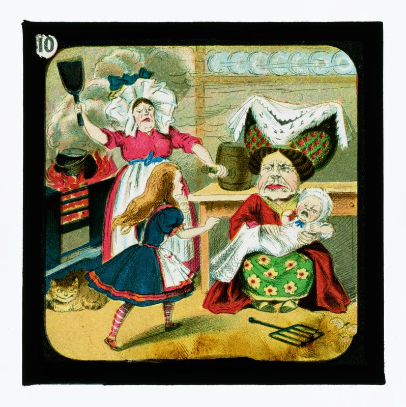 Alice i Eventyrland, farvede lanterneglas af John Tenniel