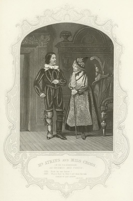 Mr Atkins og Miss Cross (fra T R Birmingham) som Grumio og Curtis, The Taming of the Shrew af Joseph Kenny Meadows