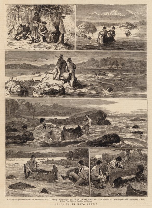 Kanosejlads i Nova Scotia af Joseph Nash