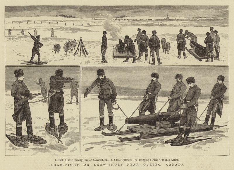 Sham-Fight på snesko nær Quebec, Canada af Joseph Nash