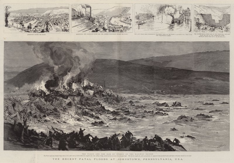 De seneste fatale oversvømmelser i Johnstown, Pennsylvania, USA af Joseph Nash